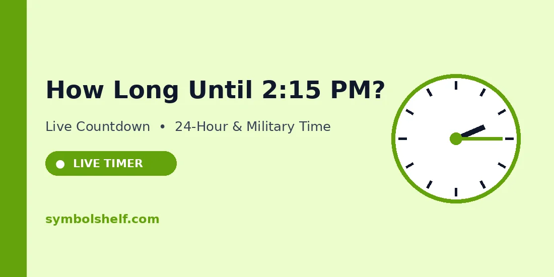 How Long Until 2:15 PM? Countdown to 2:15 AM and PM