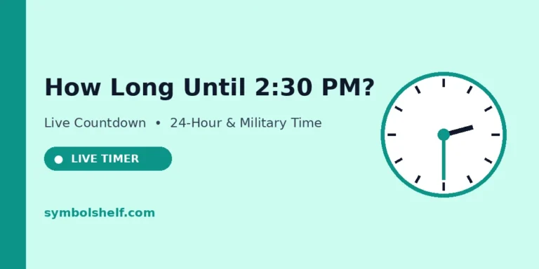 How Long Until 2:30 PM? Countdown, Minutes and Seconds Left