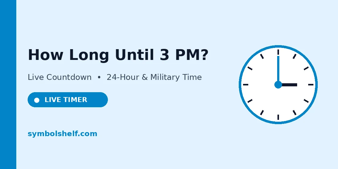 How Long Until 3 PM? Live Countdown and Time Left Today