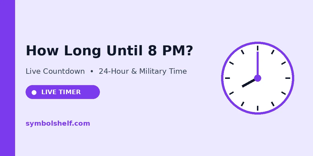 How Long Until 8 PM? Live Countdown and Exact Time Left